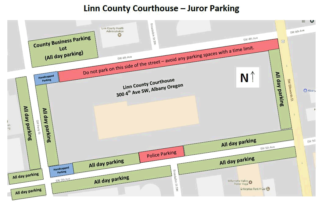 Oregon Judicial Department : Parking Map : Jury Duty : State of Oregon