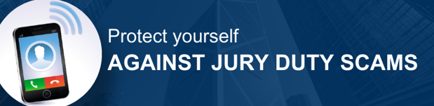 banner of a ringing cellphone, protect yourself against jury duty scams